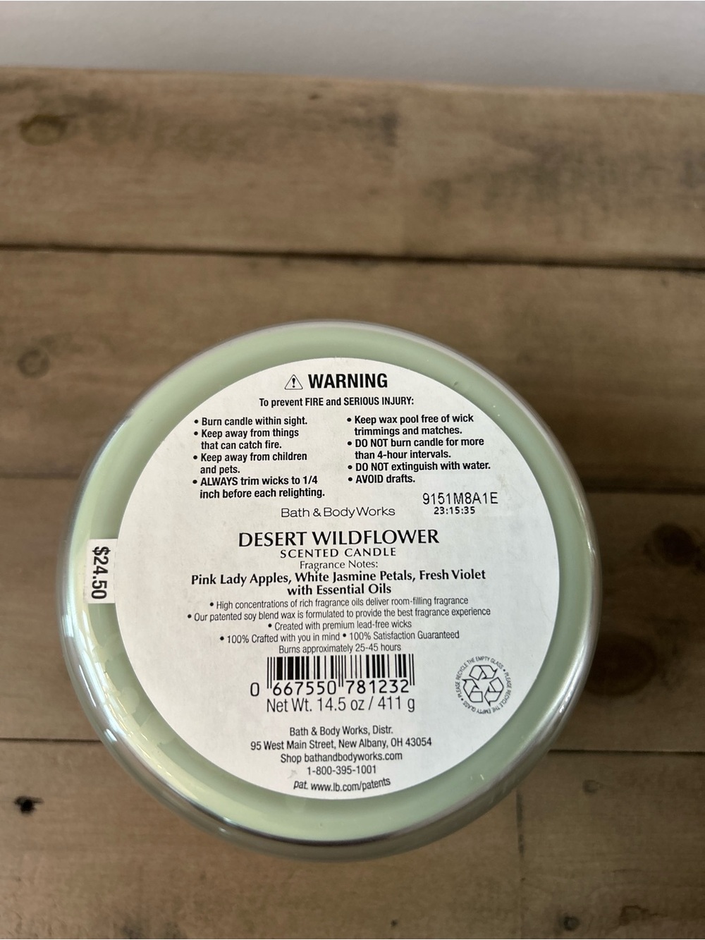 Bath & Body Works Desert Wildflower 3-Wick Candle Discontinued Rose Gold Lid - Picture 7 of 9